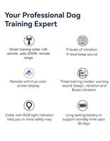 Dispositif d'entraînement extérieur 2000FT No shock Dog Training Collar avec télécommande et bip, Modes de vibration