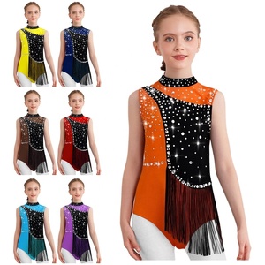 6-16 Trẻ Em Cô Gái Thể Dục Leotard Bodysuit Quần Áo Thiết Kế Vũ Nữ Thoát Y Khiêu Vũ Mặc Trượt Băng Cuộc Thi Lớp Biểu Diễn - Product Image 1