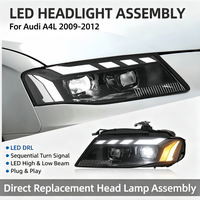 Projecteurs LED de style RS pour Audi A4L 2009-2012, ensemble de phares améliorés avec feux de jour LED et clignotants séquentiels