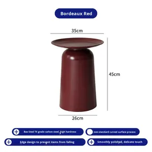 โต๊ะกาแฟเหล็กดัดเล็กๆสไตล์นอร์ดิกห้องนั่งเล่นทันสมัยมีโซฟาข้างเตียงโต๊ะเข้ามุม - Product Image 6