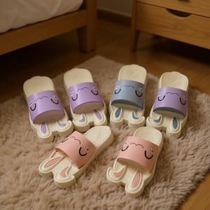 Pantofole da uomo con disegno di coniglio, suola antiscivolo in EVA, tomaia in PVC, per tutte le stagioni, da indossare in casa, taglia 35-40 - Product Image 2