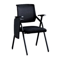Chaise de conférence en maille pour formation, avec tablette pliable, structure en acier moderne, empilable, accoudoirs rotatifs pour salles de réunion