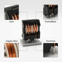 Bobine d'inductance de mode commun ET24 avec fil de cuivre et noyau en ferrite, filtre EMI pour la suppression des interférences sur les lignes d'alimentation CA