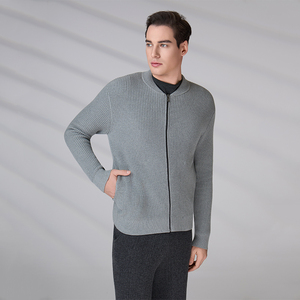 Fabricante de Prendas de Punto, Cárdigan Personalizado con Certificación GOTS, Manga Larga, Otoño-Invierno, Cuello Acanalado, 100% Algodón, para Hombre - Product Image 6