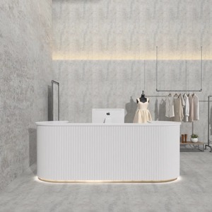 Comptoir de réception de <span class=keywords><strong>salon</strong></span> de beauté moderne, <span class=keywords><strong>design</strong></span> <span class=keywords><strong>italien</strong></span>, très vendu, incurvé, de luxe, pour spa et <span class=keywords><strong>salon</strong></span> de manucure, tailles personnalisées - Product Image 5
