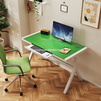 Bureau d'ordinateur en verre moderne et contemporain avec structure en fer pour bureau à domicile, taille et couleur personnalisables