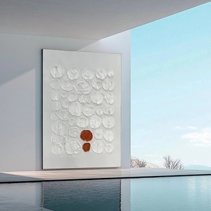 Pintura Moderna Blanca Estilo Wabi para Pared, Arte 3D en Lienzo, Arte Contemporáneo para Decoración del Hogar Moderno y Galería - Product Image 6
