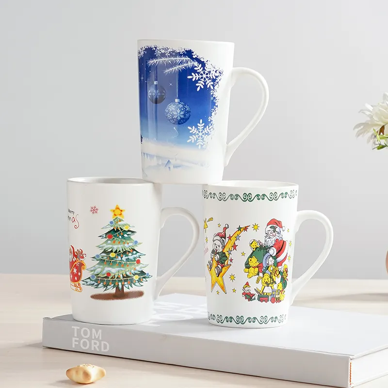 Noel ağacı koleksiyonu nane seramik kupa porselen noel çay süt bardak
