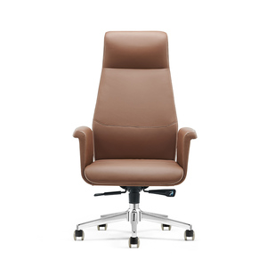 Chaise de bureau personnalisée, luxueuse, contemporaine, moderne, présidentielle, royale, ergonomique, en cuir véritable - Product Image 4