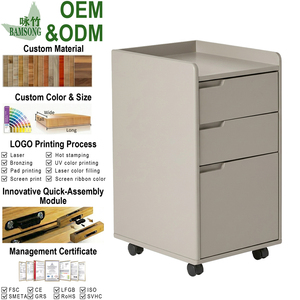 <span class=keywords><strong>Meuble</strong></span> de rangement mobile gris chaud à 3 tiroirs avec roulettes verrouillables, style scandinave, en bois, pour sous <span class=keywords><strong>bureau</strong></span>, fournisseur certifié - Product Image 1