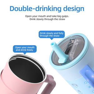 Double-Drinking Design Tumbler With Straw Lid For Travel And Outdoor Use - Product Image 1