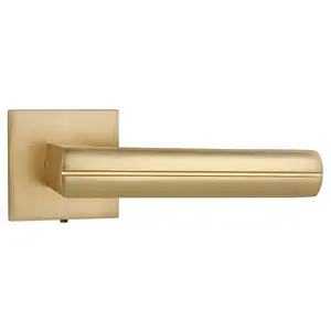 Modern Design Plated Gold Sliver Interior Door Handle Lever Internal Room Door Knob