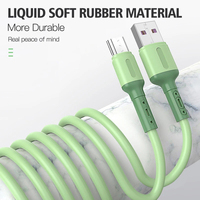 2025 personnalisé de haute qualité 1m 1.5m Type C câble de données USB Gel de Silicone liquide charge rapide câble de téléphone portable Compatible écouteurs