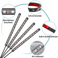 Luces Decorativas Interiores para Automóviles, Luz LED para Pies de Coche, Lámpara de Ambiente de 48 LED, Control Remoto/Voz/Aplicación