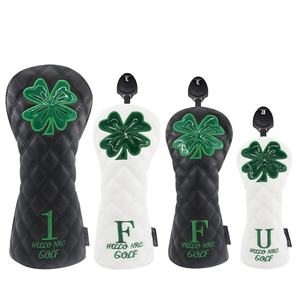 Benutzer definierte Golf <span class=keywords><strong>Head</strong></span> Covers Rhombus Vier blättriges Kleeblatt muster PU-Leder Golf Wood <span class=keywords><strong>Head</strong></span> <span class=keywords><strong>Cover</strong></span> Treiber/Fairway/ Hybrid <span class=keywords><strong>Head</strong></span> <span class=keywords><strong>Cover</strong></span> - Product Image 1