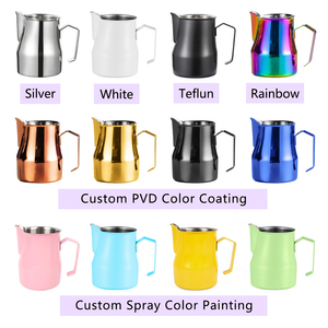 Pichet à lait pour latte art italien avec bec en V, revêtement couleur PVD, 350/500/750 ml, compatible lave-vaisselle, pour barista, expresso, mousse de lait - Product Image 3
