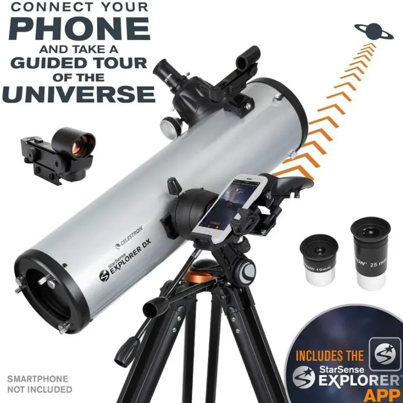 Refletor astronômico starsense explorer dx130az, telescópio astronômico 130mm f/5, revestimento astronômico xlt