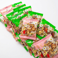 Sachet coussin à fermeture arrière en PP avec logo personnalisé et fenêtre transparente, emballage barrière en matériau de qualité alimentaire pour tisanes