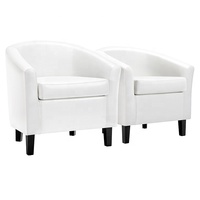 Chaises d'Appoint Oem Espresso Color Lot de 2 Chaises d'Appoint en Cuir Faux Noir Chaise Club pour Chambre à Coucher Salon Salle de Lecture