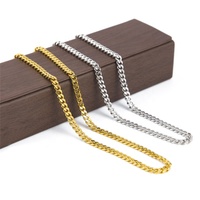 Usine En Gros Plaqué Or et Argent En Acier Inoxydable Collier Chaîne Épaisse Durable pour Hommes Femmes Mode Bijoux Bracelets