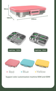 Fiambrera Bento escolar a prueba <span class=keywords><strong>de</strong></span> fugas rectangular clásica ecológica para niños, contenedor <span class=keywords><strong>de</strong></span> alimentos <span class=keywords><strong>de</strong></span> acero inoxidable, tapa <span class=keywords><strong>de</strong></span> plástico, tipo <span class=keywords><strong>de</strong></span> <span class=keywords><strong>almacenamiento</strong></span> - Product Image 2