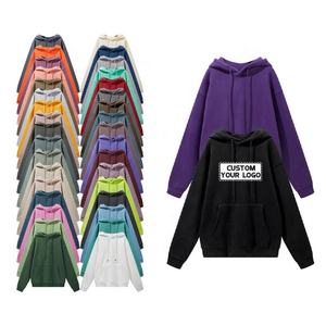 Usine Personnalisé 500 Gsm Coton À Capuche Haute Qualité Street Wear Sweat À Capuche Surdimensionné Couleur Unie Épaissie Polaire Hoodies - Product Image 2
