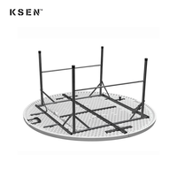 Meilleur prix, table de banquet extérieure pour 10 personnes, table ronde pliable en plastique pour mariage, KC-T1075