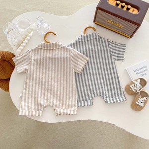 2025 edizione estiva in versione coreana <span class=keywords><strong>vestiti</strong></span> striscianti Casual da bambino tutina a righe da uomo - Product Image 4
