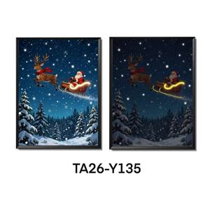 Pintura en Lienzo LED Festiva con Diseño de Santa Claus y Renos, Decoración para el Hogar y Espacios Festivos - Product Image 6