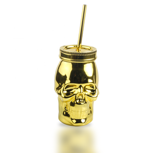 Vaso de Plástico Ecológico de 16 Onzas con Diseño de Calavera, Vaso de Plástico con Tapa y Pajita para Adultos, Novedad para Halloween - Product Image 2