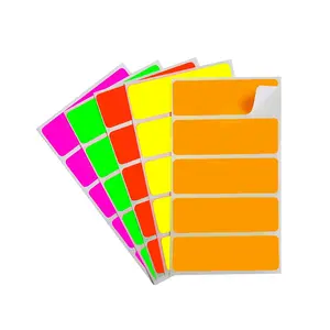 Şekilli renkli floresan çıkartmalar etiket sayfaları kendinden yapışkanlı kağıt levha işaretli