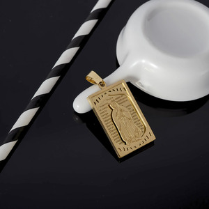 18k Gold Plated <b>Titanium</b> Steel Religious Pendant Necklace Unisex Gift Jewelry Fashion Accessory - Product Image 3