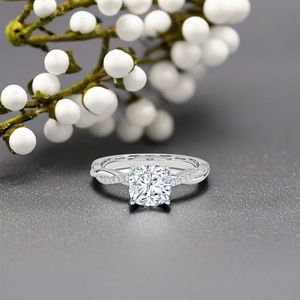 Trendy 925 ayar gümüş kadınlar takı yastık kesim elmas tam açacağı zirkon kare söz alyans - Product Image 4