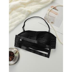 Soutien-gorge respirant confortable pour femmes motif solide Push-Up crochet fermeture sans fil réglable grande taille soutien-gorge - Product Image 5