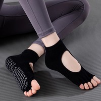 Chaussettes de sol à cinq doigts personnalisables professionnelles à pratique courte pour les jeunes fond de sueur en coton de sport antidérapant pour femmes