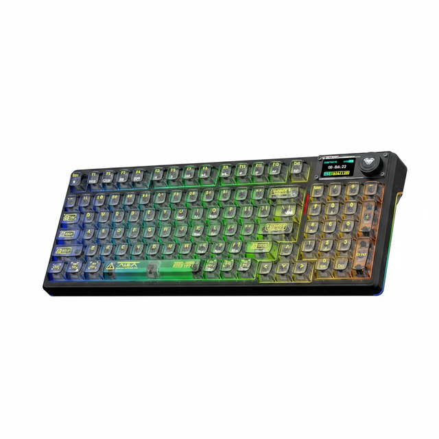 AULA F98 Pro 99 Keys Mechanical Keyboard OLED Screen Gaming Keyboard Tri Mode Keyboard for E-Sports Competition