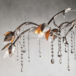 Lampu gantung kristal gaya Amerika pohon Retro Cabang Daun lampu gantung untuk dapur Pulau restoran loteng - Product Image 4