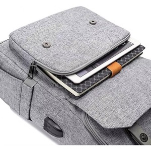 BSCI Factory Vintage Style Nylon Backpack Large Convertible Shoulder <b>Rucksack</b> with Zipper Closure Unisex Waterproof <b>Laptop</b> <b>Bag</b> - Product Image 2