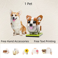Set de Bloques de Construcción de Mascotas de Plástico ABS Educativo Personalizado a partir de Foto, Modelo de Animal Personalizado para Exhibición, Regalo, Escala 1:12