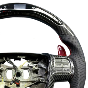 YTcarbon pour <span class=keywords><strong>Chrysler</strong></span> <span class=keywords><strong>200</strong></span> 300 200C 300C TC Pièces automobiles Accessoires intérieurs de voiture Volant personnalisé en cuir et fibre de carbone véritable - Product Image 2