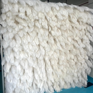 Suministros para Fiestas de Cumpleaños, Alquiler de Cabinas de <span class=keywords><strong>Fotos</strong></span>, Pared de Flores de 8 pies x 8 pies, Telones de Fondo Enrollables de Plumas de Avestruz Blancas para Eventos - Product Image 1