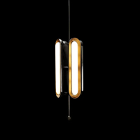 XZ Wabi Sabi Vintage Led latón envejecido Vertical araña techo diseño deconstructivista oscuro lámpara colgante antigua luz Cocina