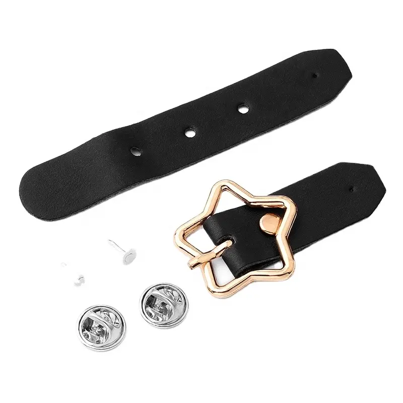High-quality combination button Multi-purpose DIY clothing accessories Pu leather metal buckle Love buckle five-pointed star swi