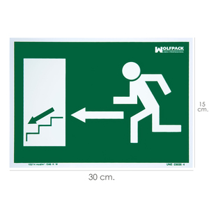 Segnale fluorescente Uscita Scala a sinistra verso il basso 30 x 21 (H) cm. - Product Image 1