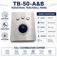 Clavier optique industriel DSP en acier inoxydable pour borne ATM, pavé tactile métallique, souris à boule rotative modèle TB-50A&B