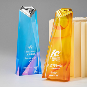 Trofeo de cristal con diamantes, grabado láser, impresión digital, premio, regalo para conferencias y reconocimiento de empleados - Product Image 3