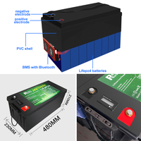 Batería de Litio Lifepo4 de 12V 100Ah con Bluetooth, Grupo 24, Corte por Baja Temperatura, para RV, Energía Solar, Motor de Pesca, Sistemas Aislados y Respaldo Doméstico