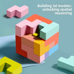 Blocs en bois écologiques durables 3D multifonctionnels 40 pièces, <span class=keywords><strong>puzzle</strong></span> sur le thème de la <span class=keywords><strong>nature</strong></span> et des animaux, jeux éducatifs pour le développement cognitif précoce des enfants - Product Image 5