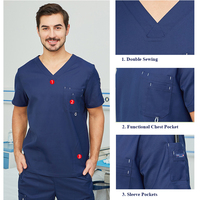 Combinaison médicale à col en V pour hommes et femmes, vêtements médicaux, tenues sanitaires, ensembles chirurgicaux pour hôpitaux