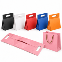 Collection de boîtes cadeaux rigides pliables de luxe personnalisées, emballage plat pour économiser sur les frais de livraison, couleur personnalisée, logo, ruban magnétique, poignée, sac en papier